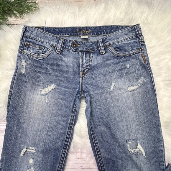👖|•SILVER JEANS•| Tuesday Boot Cut Raw Hem Jeans Size 32x30👖 - Picture 5 of 12